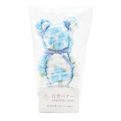 白雪ベアー(友禅てぬぐい) / 薔薇 / ブルー | 白雪ふきんオンライン